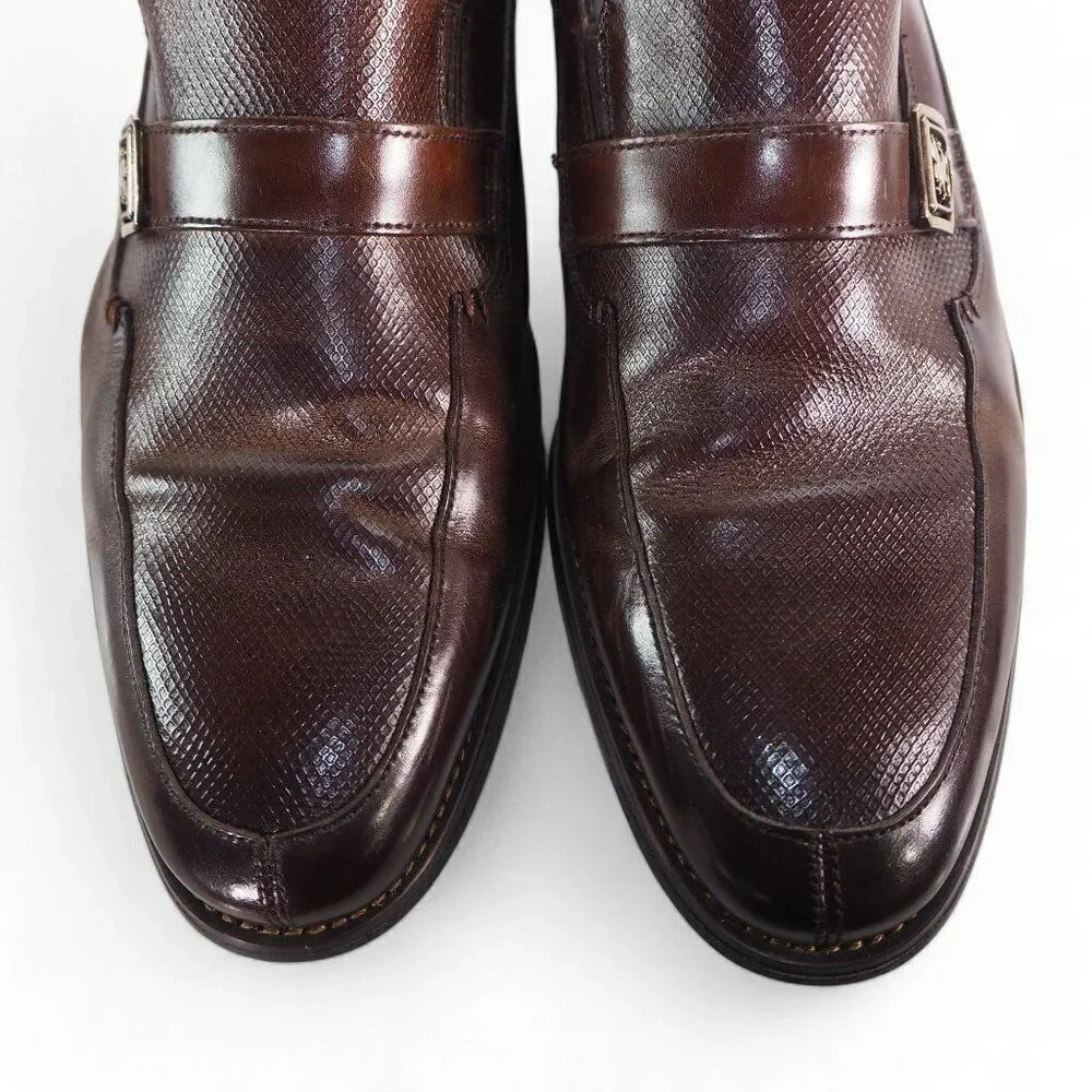 Stacy Adams Fontaine‎ Leather Slip-on Loafers Cognac Brown 24915-200 Men's 11M